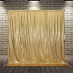 SquarePie Sequin Backdrop Less See Through Thick Background for Photography Glitter Curtain Party 10FT x 10FT Gold