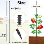 Rebar Stakes 48 inches 16-Pack Concrete Form Stakes Straight 3/8" Diameter Rebar Ground Metal Stakes for Landscaping, Securing Fence, Garden Plants Support, Survey Markers and Securing Trees