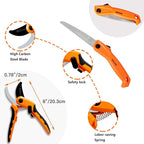 GARCARE Hedge Clippers Pruning Shears 4 in 1 Set High Carbon Steel Folding Saw, Branch Cutter, Tree Pruner, Garden Scissors, Tree & Shrub Care Kit