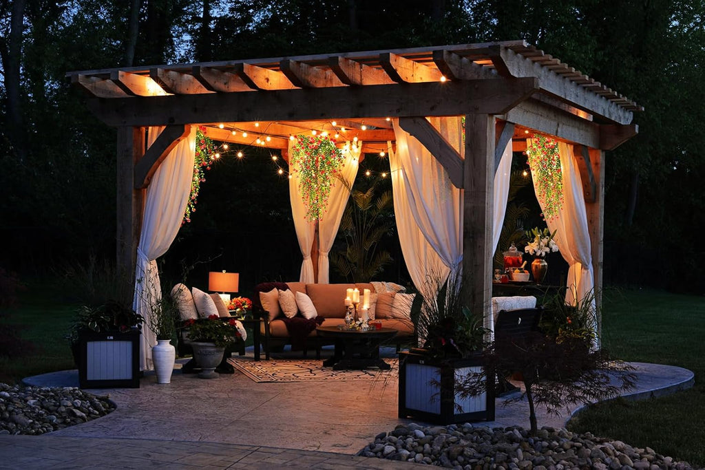 Vine Plant Fake Ferns Plants Large Faux Artificial Hanging Plants Wall Plants Artificial Hanging Plants Outdoors Fake Hanging Plant Greenery Vine with Lights for Outdoor Plants Decor 3 Pcs(Red)