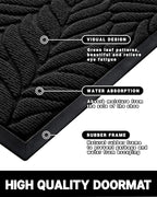 Yimobra Front Door Mat Outdoor Indoor, 36x24 All-Season Waterproof Welcome Mat, All-Weather Outside Entrance Mat, Non-Slip Patio Porch Doormat, Low Profile, Fade Resistant, Black