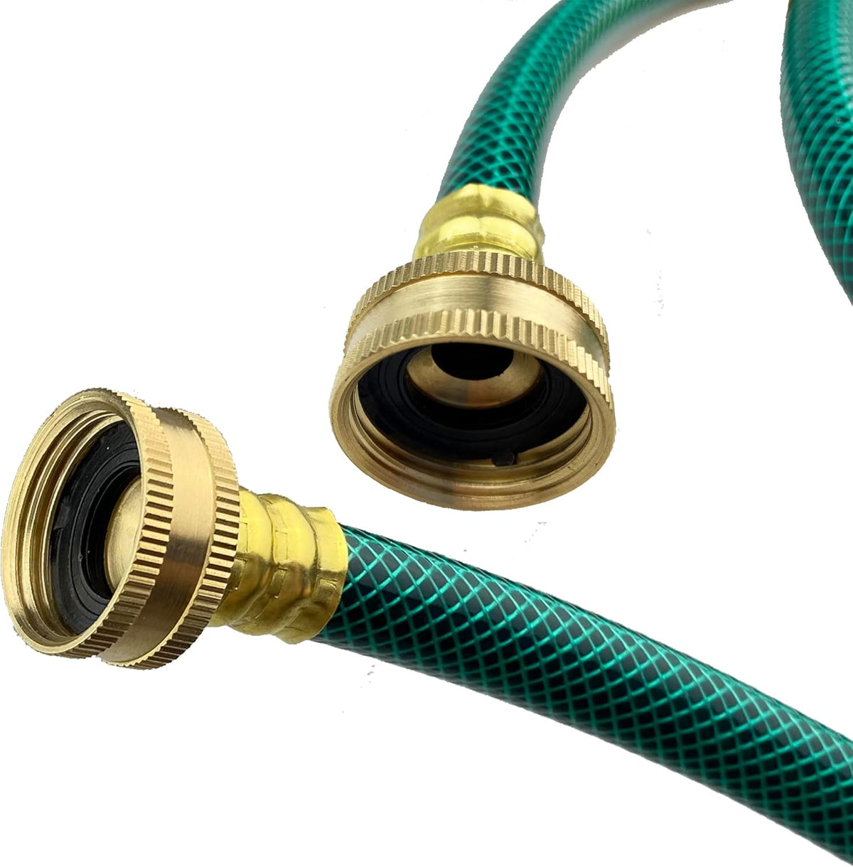PVC Garden Hose 1/2 Inch Green Heavy Duty Water Hose with Solid Brass Fittings,No Leaking, Flexible,for outdoors,Lawns,Patio (15 FT, Green, Brass Fittings)