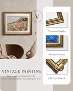 VIYYIEA Gold Framed Wall Art Canvas Print Home Decor Flower Art Vintage Botanical Print Rustic Farmhouse Wall Decor Mid Century Modern Art Coastal Print Floral Room Decor Wall Pictures Bedroom 13x16in