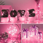 kolpop 30 Pack LED Fairy Lights Battery Operated, Mini Twinkle String Lights Battery Powered Waterproof for Christmas Mason Jars Party,Pink