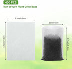 GREANER 400 PCS Plant Nursery Bags, 3.5"x4.7" Biodegradable White Pots for Plants, Fabric Seedling Grow Bags for Indoors and Outdoors Use