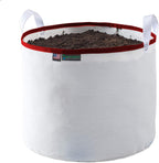 Grow Bag 15 Gallon, Planting Pots - Colorful Plant Grow Bags Pots Gardening Vegetable - Air Pruning Mesh Fabric Plant Container - (White/Red)
