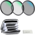 NEEWER 95mm UV CPL ND Lens Filter Kit with Hard Shell Storage Case, Multicoated Optical Glass & Aluminum Alloy Frame, UV + Circular Polarizing (CPL) + Neutral Density (ND4) Filter for 95mm Camera Lens