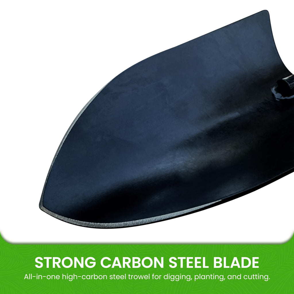 Garden Guru Heavy Duty Garden Trowel Hand Shovel for Gardening – Strong Carbon Steel Hand Trowel with Ergonomic Non-Slip Handle – Perfect for Digging, Planting, Transplanting, and Cutting Roots