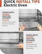 3 Pack Oven Liners for Bottom of Oven, 17x25" Large Heavy Duty Non-Stick Reusable Oven Mat for Electric, Gas, Toaster & Convection Ovens - BPA & PFOA Free, Dishwasher Safe, Kitchen Essentials, Silver