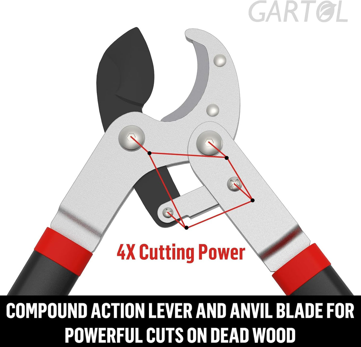 GARTOL Anvil Lopper, 29″ Heavy Duty Tree Branch Cutter (2″ Cutting Capacity), Compound Action for Effortless Cutting | Ergonomic Non-Slip Handles | Ideal for Tree Trimming & Garden Maintenance