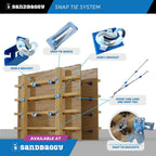 16" x 4 ¾" Standard Snap Ties for Concrete Forms (Short End) - 1" Plastic Cones, Integral Heads - 2:1 Safety Factor, 2,250 lbs Working Load - Construction Grade 4 Gauge Steel (Short End, 200, Count)