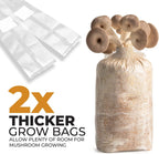 40 Pack, Mushroom Grow and Spawn Bags - Extra Thick Polypropylene Material, Tear Resistant - Size 13" x “4 x “4 with 0.2 Micron Filter Breathable - Spawn Rye