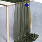 MDS 25 Pack 10ft Chiffon Table Runner 29 x 120 Inches Sheer Wedding Runner Romantic Rustic Table Runner for Wedding Decorations, Birthday Parties, Bridal Shower Party Arch Decor - Olive Green