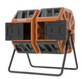 THE Growing 53 Gallon Large Outdoor Compost Bin Tumbler Barrel, Orange