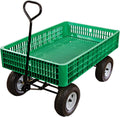 A.M. Leonard Green Utility Wagon with Flat-Free Tires - 30 x 46 x 7.5 Inch Tray
