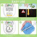 [Upgraded] Soil Moisture Meter, 4-in-1 Soil pH Tester, Moisture/Light/Nutrients/pH Meter for Gardening, Lawn, Farming, Indoor & Outdoor Plants Use, No Batteries Required, Gifts for Plants Lover