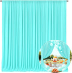 10 x 7 Feet Blue-Green Backdrop Curtain for Partie, Background Curtains for Photoshoot, Birthday, Wedding, Halloween, Thanksgiving, Christmas Day, New Year Party Decorations 5Ft x 7Ft, 2 Panels