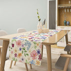 Floral Decorative Table Runner, Watercolor Floral Botanical Rustic Modern Style Pattern Printed Long Table Runner for Restaurant Kitchen Party,13in（33cm） W * 90in（229cm） L
