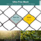 Bird Netting for Garden - 13 x 16.4 FT Heavy Duty Anti Bird Netting Mesh with Ties and Landscape Staples for Vegetable, Fruit Trees & Other Plants, Lasting Against Birds Deer Squirrels and Poultry