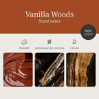 Drift Vanilla Woods Scented Candle - Clean Oil Premium Home Decor Fragrance - 60 Day Burn Time - 10.5 oz