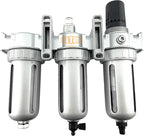 1/4" NPT MID FLOW Filter Regulator Coalescing Desiccant Dryer System For Compressed Air Lines, Poly Bowls, Great For Paint Spray And Plasma Cutter (AUTO DRAIN)