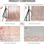SquarePie Sequin Backdrop Not See Through Thick Stain Background for Photography Glitter Curtain Party 8FT x 8FT Rose Gold