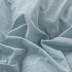 FACE TWO FACE Bedding Duvet Cover Set 3 Pieces 100% Washed Cotton Duvet Cover Linen Like Textured Breathable Durable Soft Comfy (California King, Light Blue)