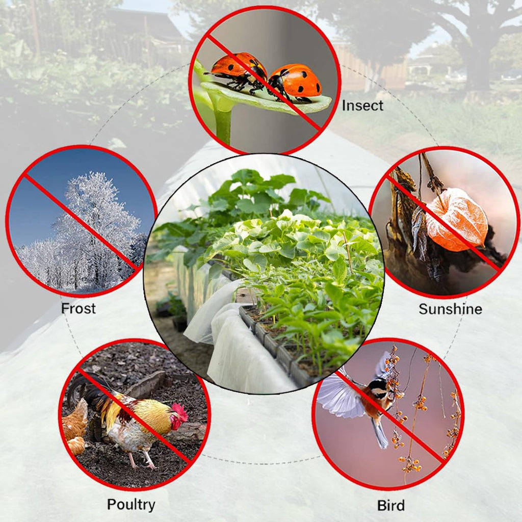LHongL Plant Covers Freeze Protection with Ultra Fine Mesh Reusable Floating Row Cover for Plants Vegetables Flowers Fruits Frost Sun Protection 1.2oz/yd² (8x33ft)