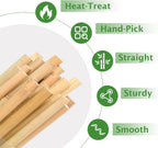 Bamboo Garden Stakes 57 Inch 25pcs, 1/2" Dia Plant Stakes 5ft Approx for Indoor Outdoor Plants, Support Tomato, Cucumber, Beans and More Climbing Plants