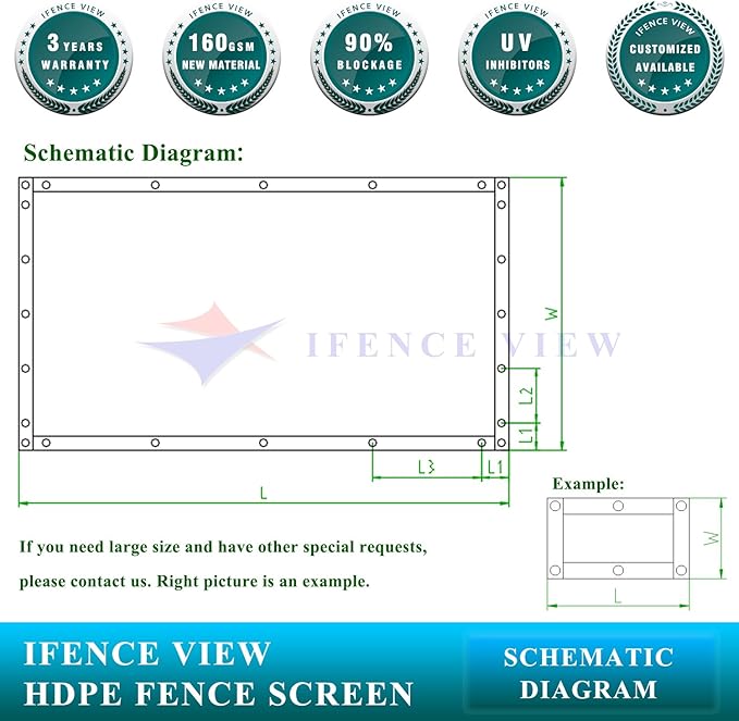 Ifenceview 6'x3' to 6'x50' Brown Shade Cloth/Fence Privacy Screen Fabric Mesh Net for Construction Site, Yard, Driveway, Garden, Railing, Canopy, Awning 160 GSM UV Protection (6' x 18')