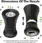 SPECILITE 3/4" Garden Hose 75 ft with High Flow Nozzle, Heavy Duty Flexible Hybrid Rubber Water Hose for Outdoor, Lightweight, Leak-Proof, No-Kink, 3/4"Brass Fittings,Black