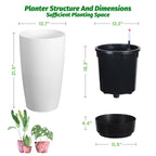 Garvee Tall Planters for Outdoor Plants, 22 in Planters Set of 2, White