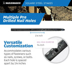 Sandbaggy Square Steel Concrete Form Stakes with Nail Holes - 5/8" Wide - Rust Resistant Coating - Removable, Reusable - Construction Grade Stakes (12 inch, 5)