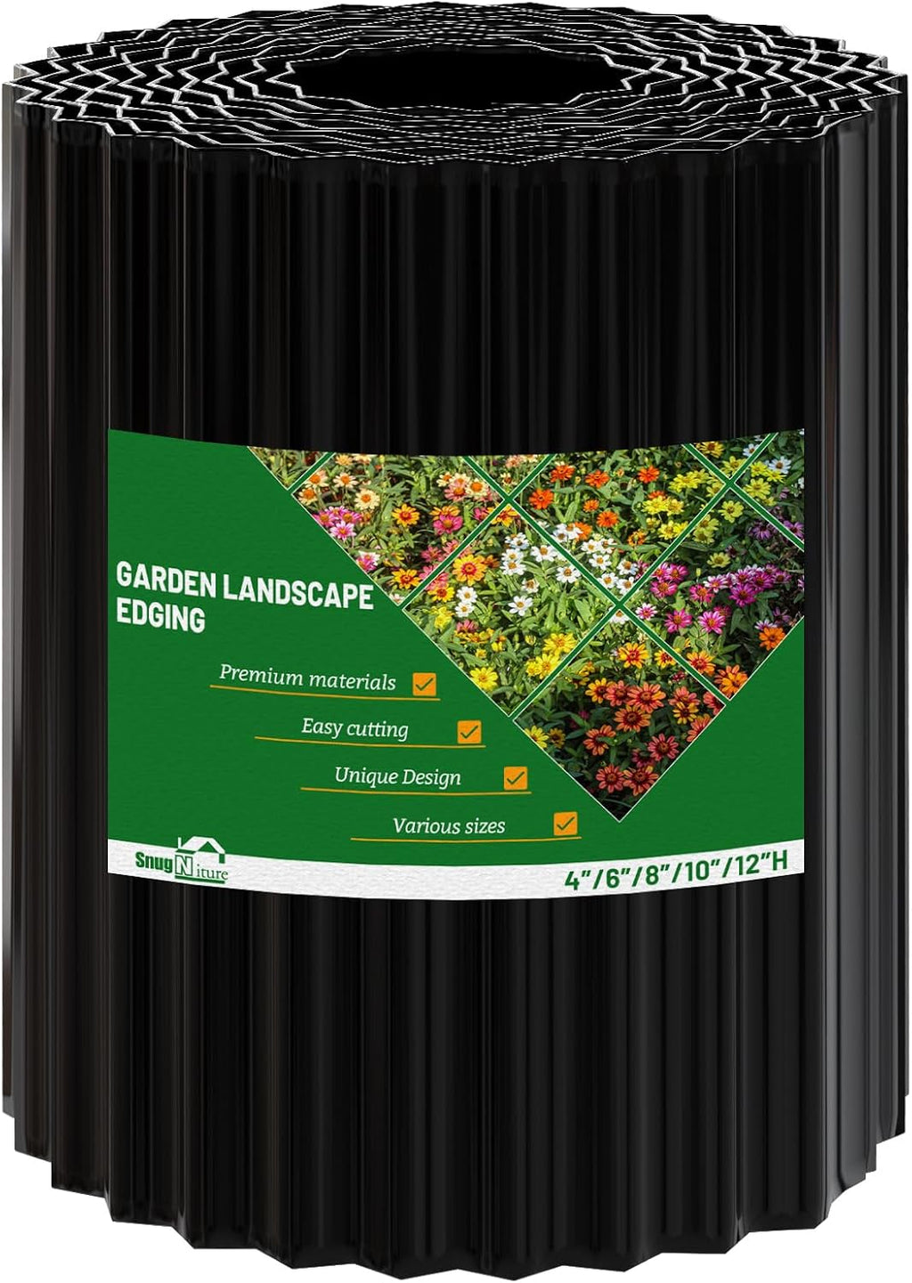 SnugNiture Corrugated Metal Garden Edging,12" x 20' Sturdy Lawn Edging Border,Landscape Edging Border for Lawn, Flower Bed,Garden and Yard