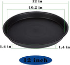 6 Pack of 12 inch Plant Saucer, Heavy Duty Plastic Plant Saucer 12 inch Round, Plant Tray for Pots, Flower Saucers for Indoors, Garden Plate Bowls, Trays for Planter 10"/11"/12" (Black)