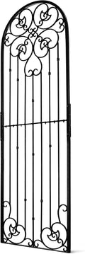 H Potter Black 8 Foot Tall Garden Trellis Wrought Iron Heavy Scroll Metal Decoration Lawn Patio and Wall Decor Screen for Rose Clematis Ivy Weather Resistant Patio Wall Art X Large (X-Large Black)