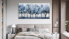 yearainn Abstract Forest Canvas Wall Art - Blue Trees Pictures Navy Botanical Painting Wall Decor Minimalist Modern Printing Artwork for Living Room Bedroom Home Office Decorations 20" x 40"