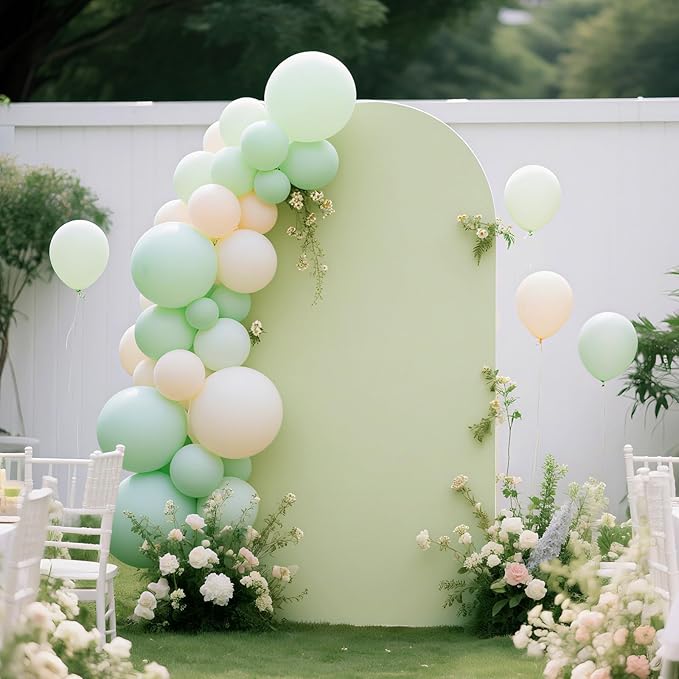 Ledido Wedding Arch Backdrop Cover 6FT Arch Covers Fitted Stretchy Spandex Round Top Stand Backdrop Cover for Wedding Banquet Ceremony Birthday Party Baby Shower Event Decoration,Green