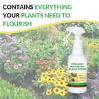 Organic Broad-Spectrum Plant Spray - Foliar Liquid Plant Food in a Spray Bottle for Outdoor Vegetables, Herbs & Flowers | Infused with Soil Enriching Microbes | 32oz, Ready to Use, No Mixing Required