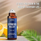 Stress Relief Essential Oil Roll-On Blend 10 ml - Natural Stress Relief with Lavender, Geranium & Frankincense Oils Roller - Pure & Calming Aromatherapy - Nexon Botanics