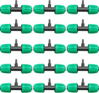 JAYEE Drip Irrigation Fittings, 15 Pcs Lock Barbed Tee for 1/2 to 1/4 Inch Vinyl Tubing, Drip Line Parts 3-Way Tees Irrigation Connectors for Drip Sprinkler Garden Lawn Systems, Green
