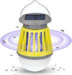 Solar Bug Zapper Outdoor Waterproof, Portable Mosquito Zapper, 2-in-1 Cordless & Rechargeable Bug Zapper with LED Light for Home, Camping, Patio, Yard, Pool (Green