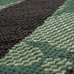 Outdoor Rug Black Green with Floral Palm Leaf Design Waterproof, Size: 2'8" x 4'11"