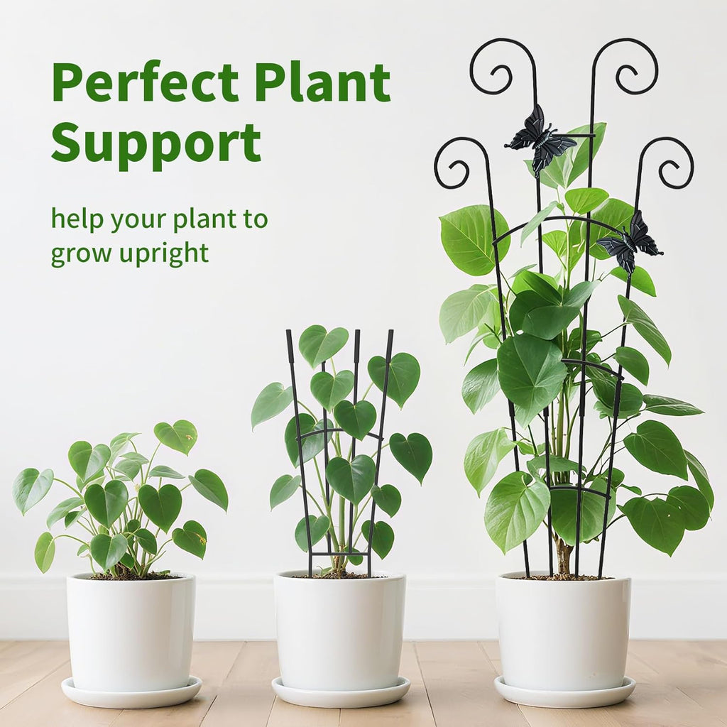 2 Pack 30'Taller Plant Trellis for Potted Climbing Plants Indoor,Expandable Metal Garden Trellis for Climbing Plants,Flowers Vine Ivy, Sturdy Houseplant Support for Potted Plants with Ties