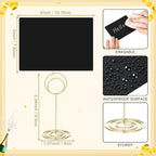 TecUnite 12 Pcs Mini Chalkboard Signs, 4"x3" Small Chalkboard Label with Metal Stand 2 Water Based Chalk for Food Buffet Tabletop Blackboard Sign for Party Bakery(Gold,3.4 x 1.6 in)