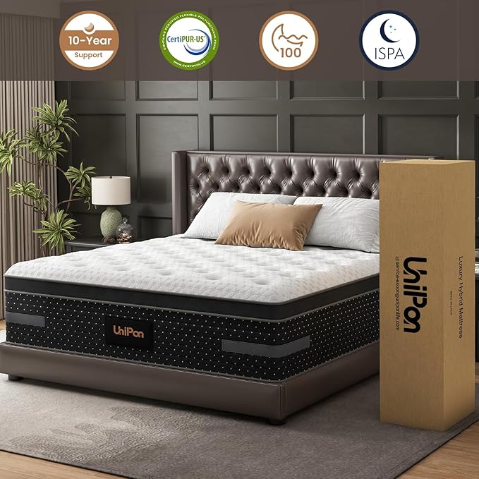 Twin Mattress 10 Inch Firm Hybrid – Pressure Relief Cooling Gel Mattresses with Balanced Support Deep Sleep Fiberglass Free, 365 Night Trial