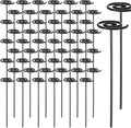 Ferraycle 100 Pcs Landscape Fabric Pins Circle Top Galvanized Landscape Spikes Garden Stakes Spikes Pins for Securing Weed Barrier Sod Fabric Netting Ground Sheets and Fleece (6 Inches)
