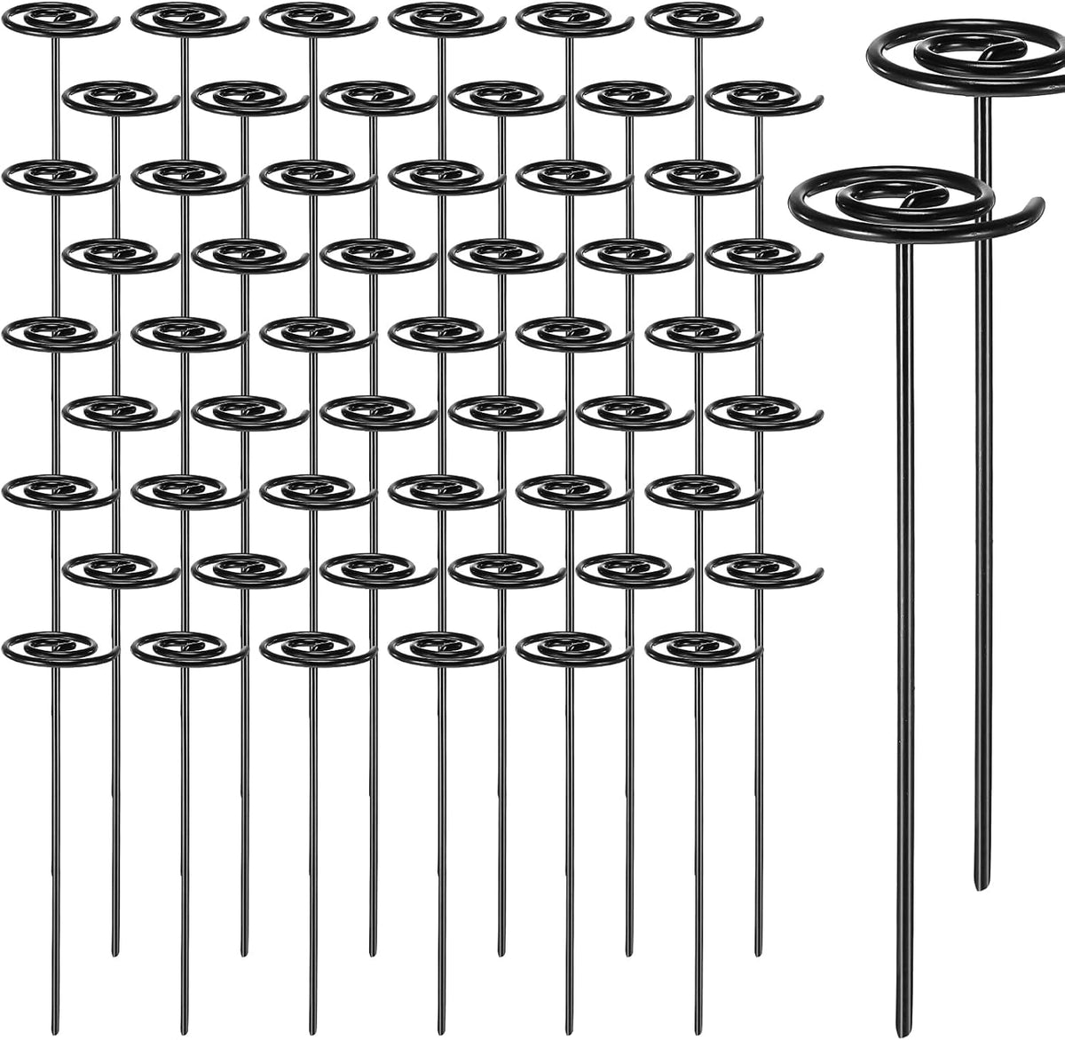 Ferraycle 100 Pcs Landscape Fabric Pins Circle Top Galvanized Landscape Spikes Garden Stakes Spikes Pins for Securing Weed Barrier Sod Fabric Netting Ground Sheets and Fleece(7.8 Inches)