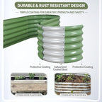 Galvanized Raised Garden Bed Outdoor- 2 Pcs Raised Beds for Gardening| Metal Planter Box, Steel Raised Garden Bed Kit with Gloves for Vegetables, Flower, Herbs (6x2x1.4FT, Green)