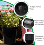1.5 Gallon Plastic Nursery Pots, 7.5 Inch Round Plant Pots with Drainage Holes, 15 Pack Flower Pots for Outdoor Indoor Plants, Flowers, Gardening Gifts for Women, Black